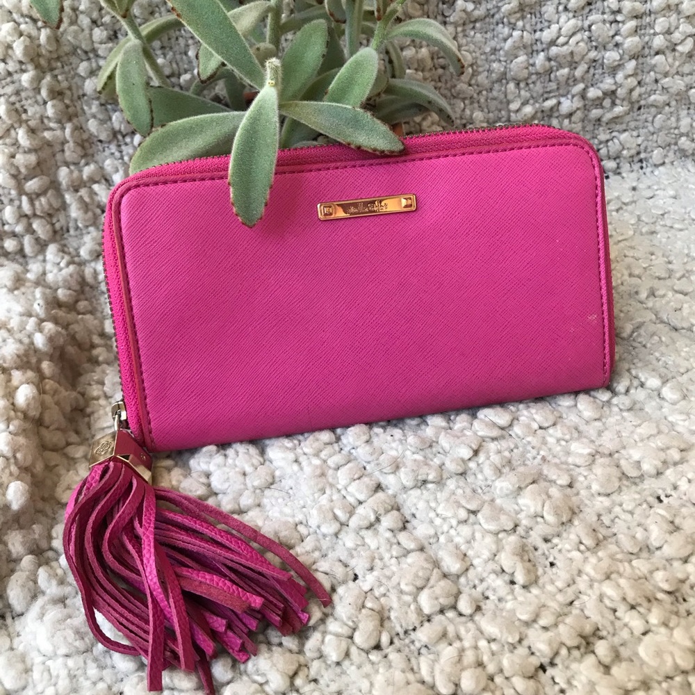 Pink & orange Stella & Dot clutch purse & wallet